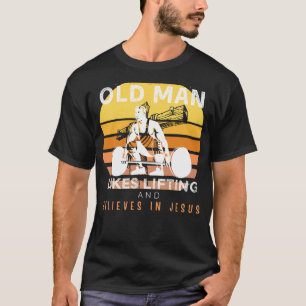 Divine Strength: Grumpy Old Mans Jesus Lift & Humo T-Shirt