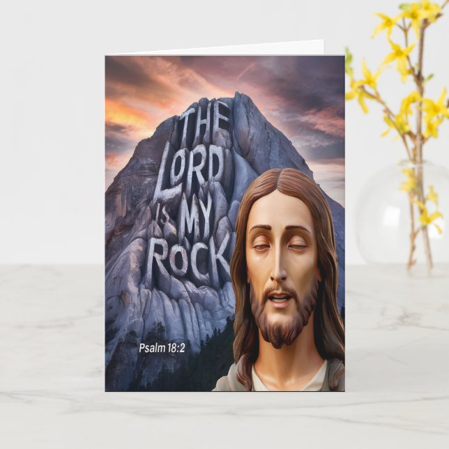 Divine Strength: The Lord Is My Rock Card (Yellow Flower)