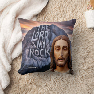 Divine Strength: The Lord Is My Rock Cushion