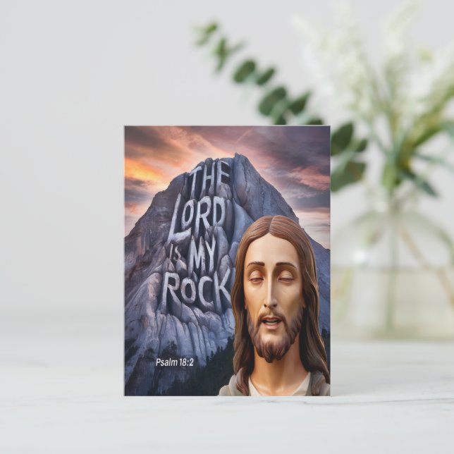 Divine Strength: The Lord Is My Rock Postcard (Standing Front)