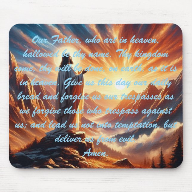 Divine Sunset: Lord's Prayer Inspiration Mouse Pad (Front)