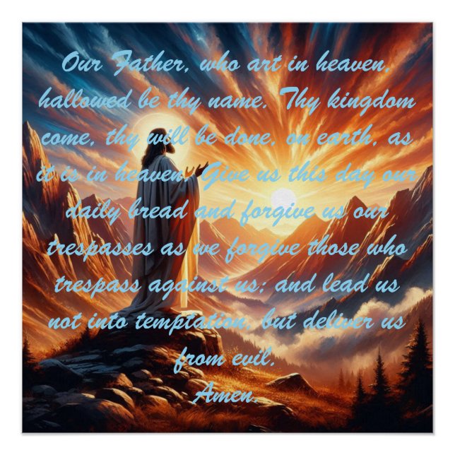 Divine Sunset: Lord's Prayer Inspiration Poster (Front)