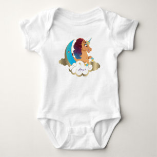 Divine the Unicorn Moon & Clouds Baby Bodysuit