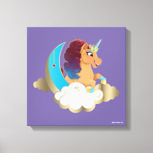 Divine the Unicorn Moon & Clouds Canvas Print