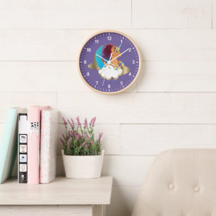Divine the Unicorn   Moon & Clouds Clock