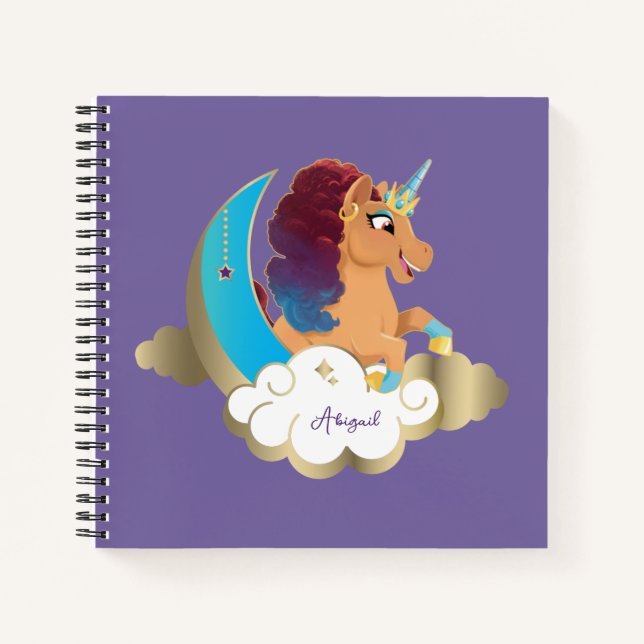 Divine the Unicorn | Moon & Clouds Notebook (Front)