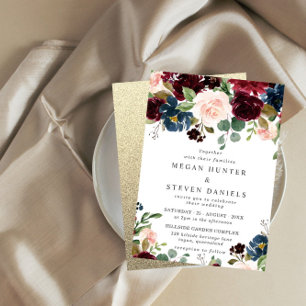 Divine Wedding; Spring or Fall Floral Elegant Invitation