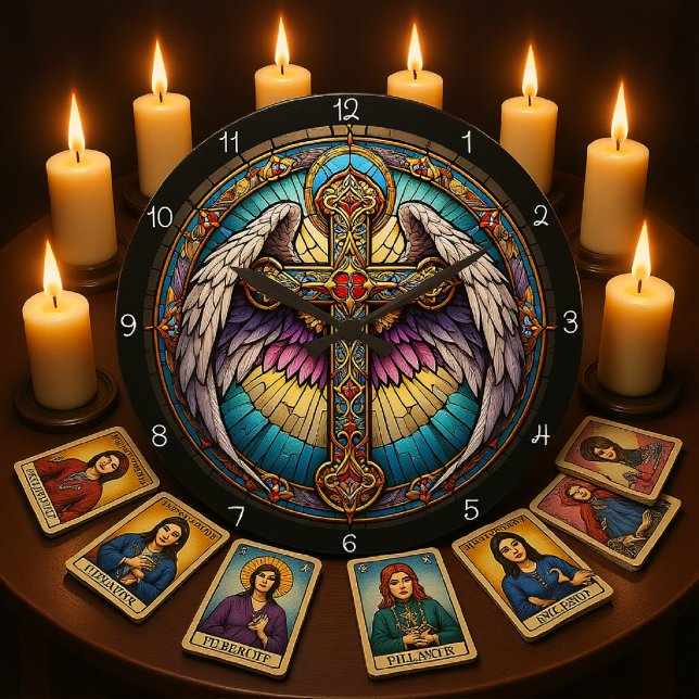 Divine Winged Cross Large Clock (Creator Uploaded)