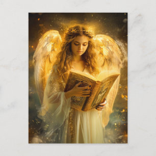 Divine Wisdom Angel with Bible Postcard