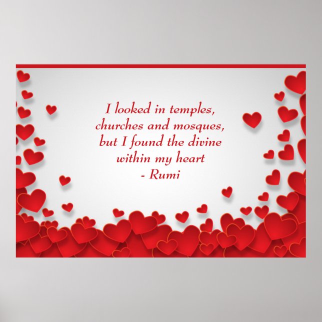 Divine Within My Heart Love & Spiritual Quote Rami Poster (Front)