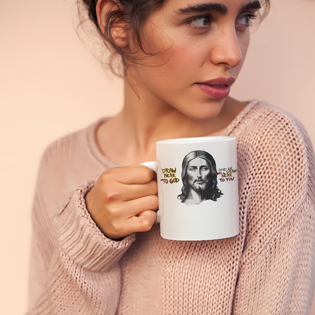 Divine Words: Jesus Carved in Art Coffee Mug (Creator Uploaded)