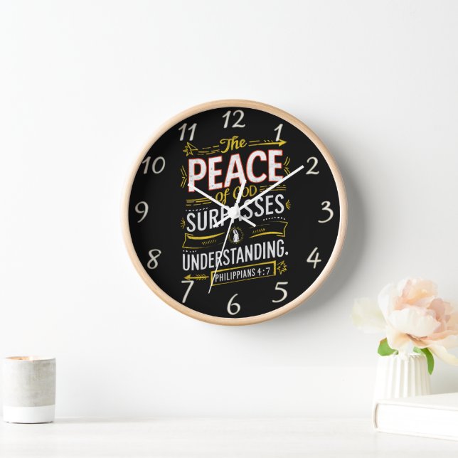 Divine Words on  God surpasses understanding Clock (Home)
