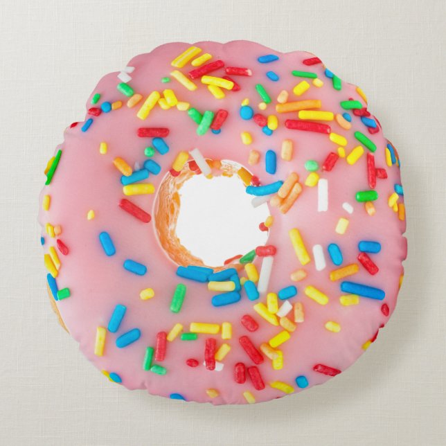 Divinely Decadent Doughnut - Sprinkles Back Round Cushion (Front)