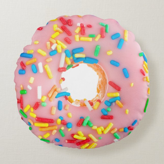 Divinely Decadent Round Doughnut Pillow (Front)