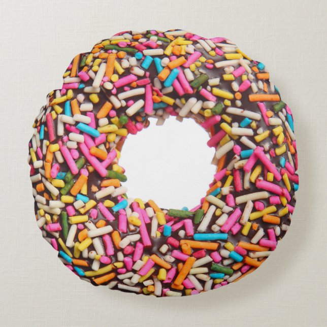 Divinely Decadent Round Doughnut Pillow (Front)
