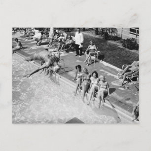 Diving at the Country Club, Los Angeles, 1951 Postcard