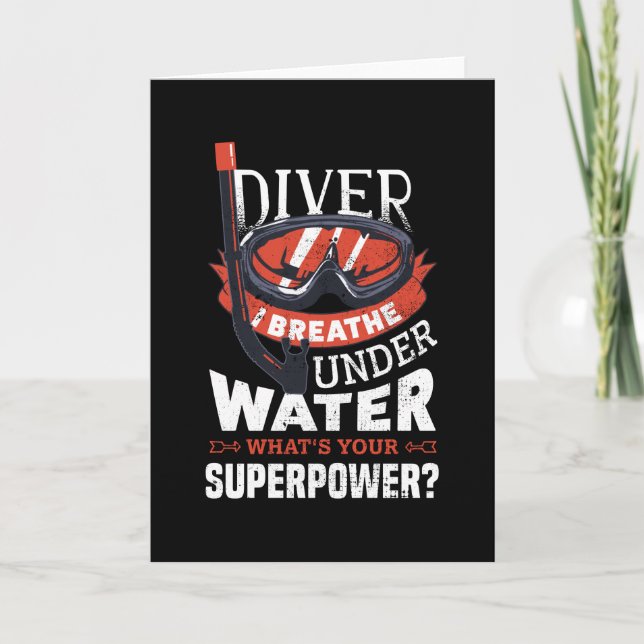 Diving Breathe Underwater Gift for Diver Card (Front)