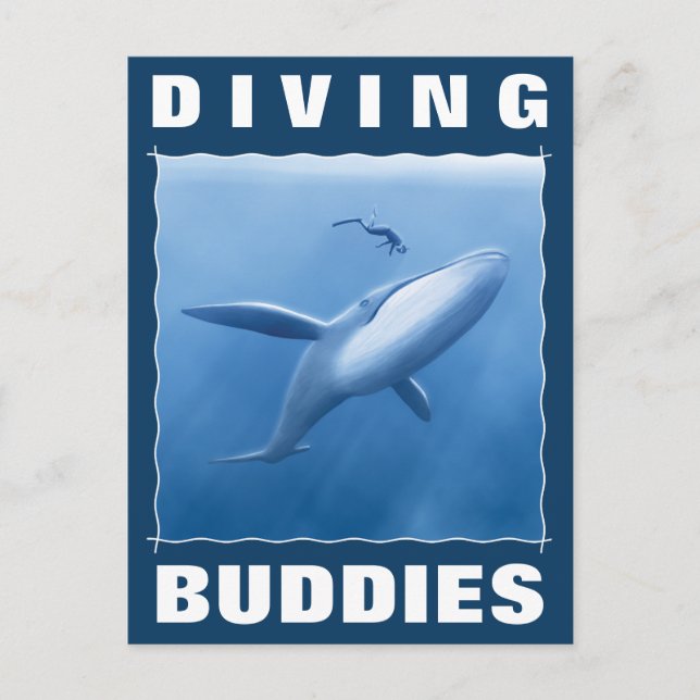 Diving Buddies - Scuba Diver And Whale Postcard (Front)