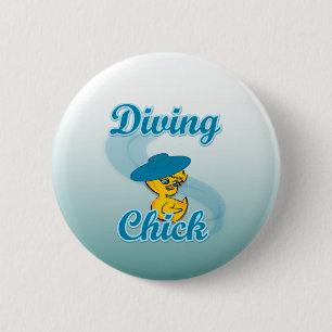 Diving Chick #3 6 Cm Round Badge