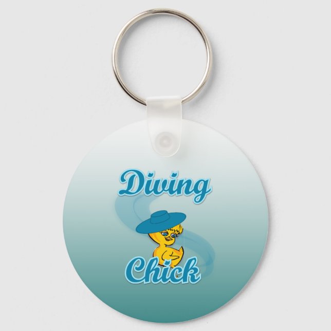 Diving Chick #3 Key Ring (Front)