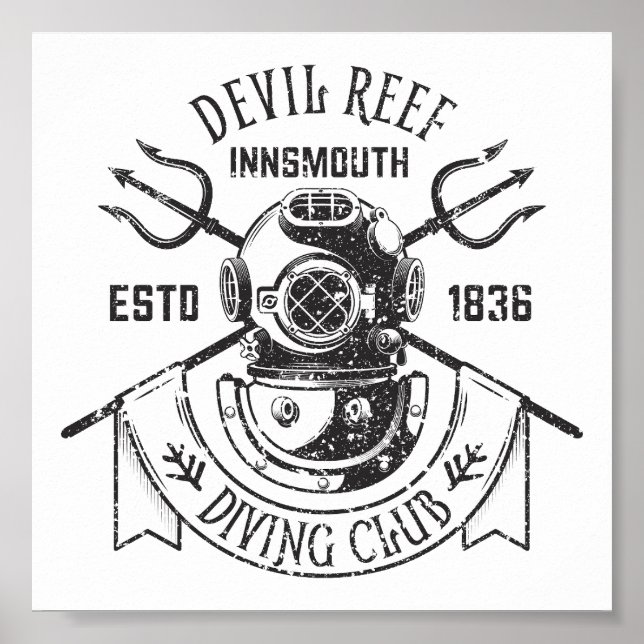 Diving Club Innsmouth Lovecraftian Poster (Front)