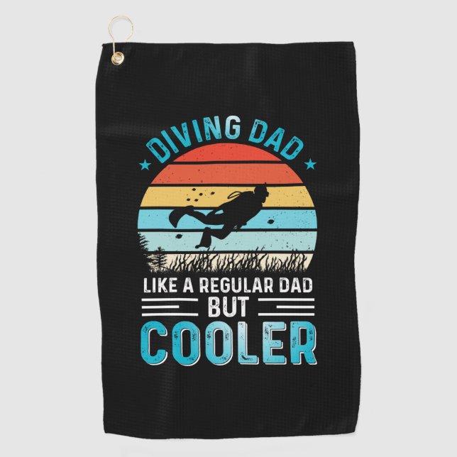 Diving Dad Golf Towel (Front)
