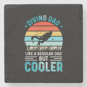 Diving Dad Stone Coaster