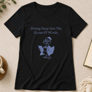Diving Deep Into Ocean of Words Book Lover Design T-Shirt
