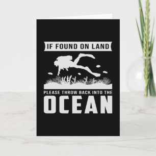 Diving Dive Diver Scuba Diving Funny Sea Gift Idea Card