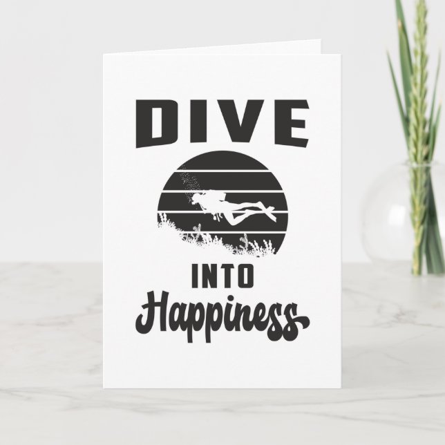 Diving Dive Diver Scuba Diving Sea Funny Gift Idea Card (Front)
