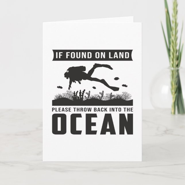 Diving Dive Diver Scuba Sea Diving Funny Gift Idea Card (Front)