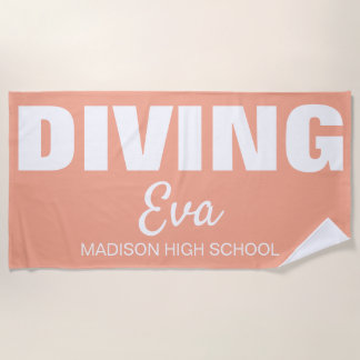 Diving, Diver Senior Night Gifts Springboard Beach Towel