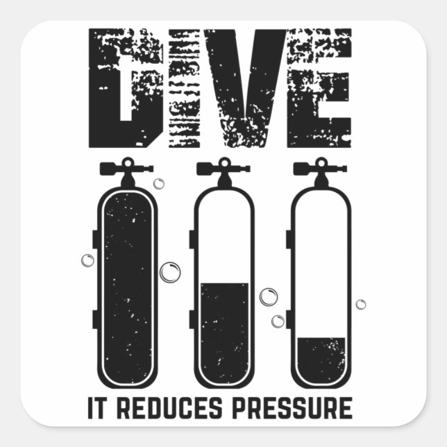 Diving | Diving Instructor Sea Diver Sports Gifts Square Sticker (Front)