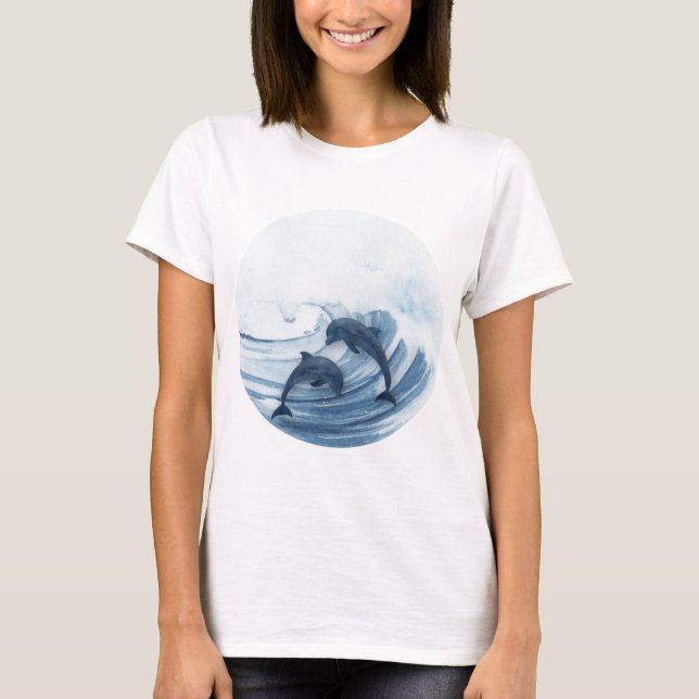 Diving dolphins in the surf T-Shirt (Front)