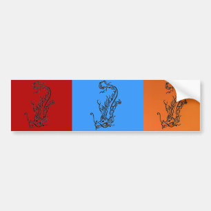 Diving Dragon Bumper Sticker