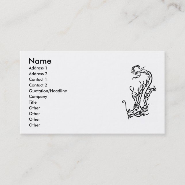 Diving Dragon Business Card (Front)