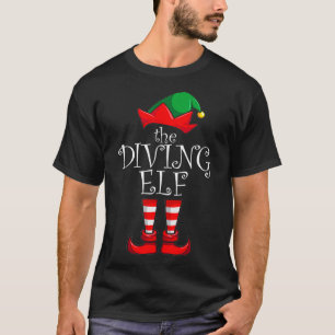 Diving Elf Matching Family Christmas Party Pajama T-Shirt