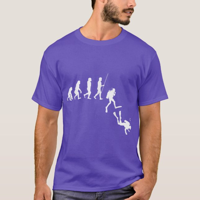 Diving Evolution Funny Scuba Diver Ocean Life Evol T-Shirt (Front)