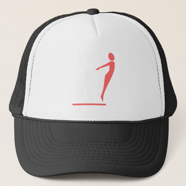 Diving Figure - Tropical Pink Trucker Hat (Front)