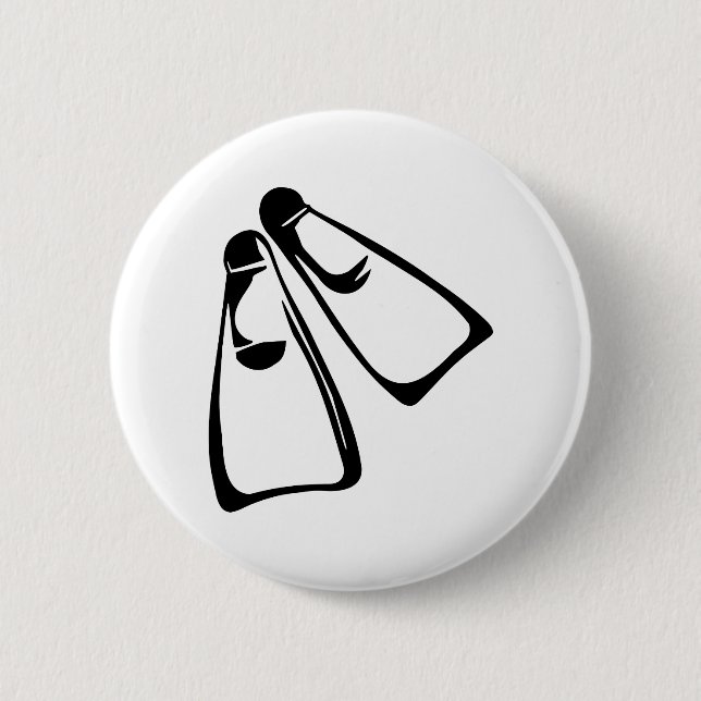 Diving - Fins 6 Cm Round Badge (Front)
