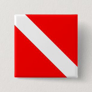 Diving Flag Scuba Diver Diver Down 15 Cm Square Badge