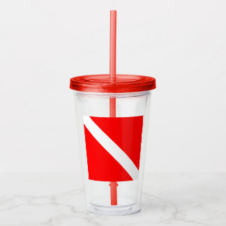 Diving Flag Scuba Diver Diver Down Acrylic Tumbler