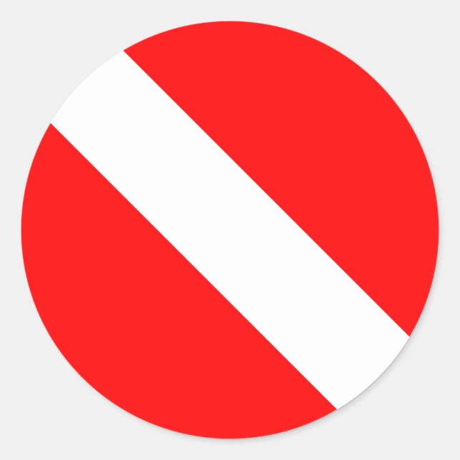 Diving Flag Scuba Diver Diver Down Classic Round Sticker (Front)