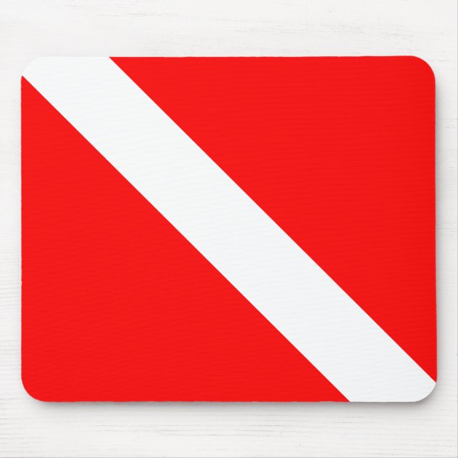 Diving Flag Scuba Diver Diver Down Mouse Pad (Front)