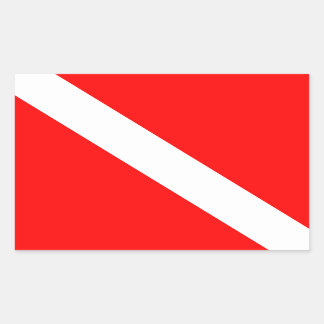 Diving Flag Scuba Diver Diver Down Rectangular Sticker