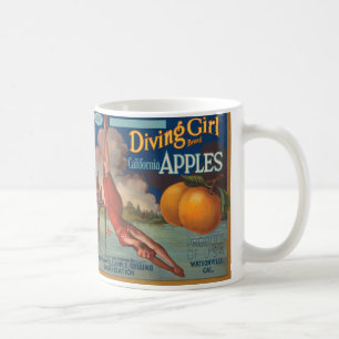 Diving Girl California Apples Coffee Mug