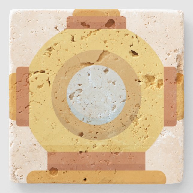 Diving helmet stone coaster (Front)