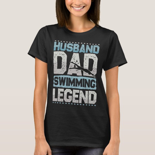Diving Husband Dad Swimming Legend Swimming Men T-Shirt (Front)
