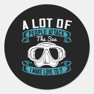 Diving - I Make Love To The Sea Classic Round Sticker