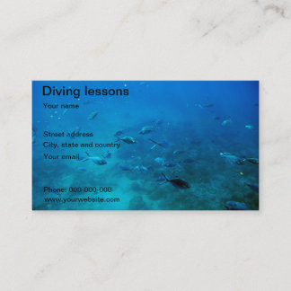 Diving in the sea business card
